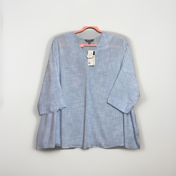 Ulla Popken Tops - Ulla Popken Plus 32/34 Linen Light Blue Lightweight Tunic Breathable NWT
